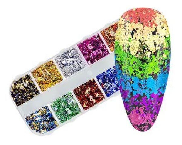 NailArt Foil Mix 2, 12 différentes couleurs