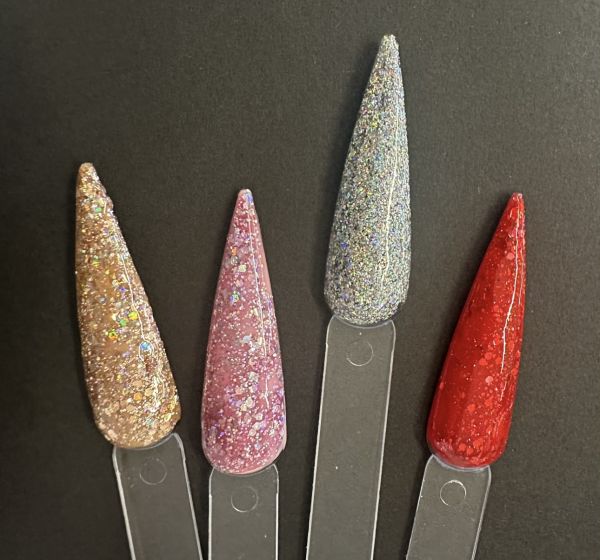 Finish-Gel glitter, diverses couleurs, diverses tailles, haute brillance