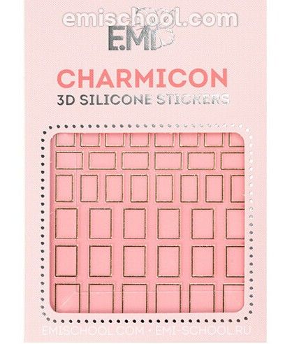 Charmicon 3D Stickers, 111 Squares Gold