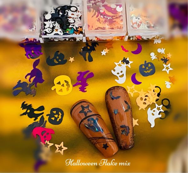 Halloween Metall-Flake Mix, mit 12 verschiedenen Motiven