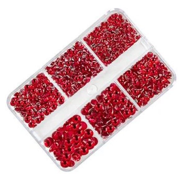 strass S07 red, various sizes, approx. 900 pcs.