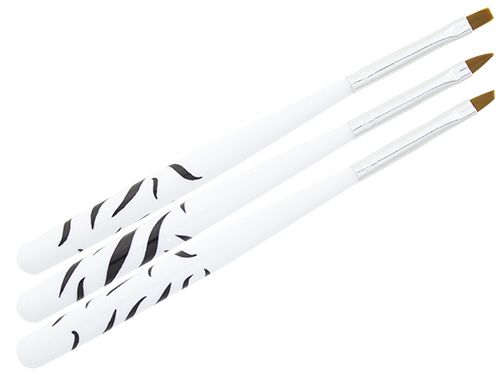 Set with 3 brushes, for various work, short handle with zebra motif