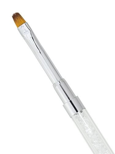 Gel brush, synthetic, size 4 with strass handle, oval
