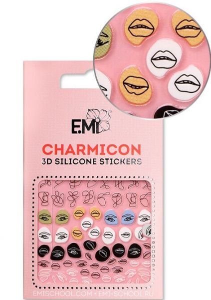 Charmicon 3D Stickers, 125 Lips & Eyes