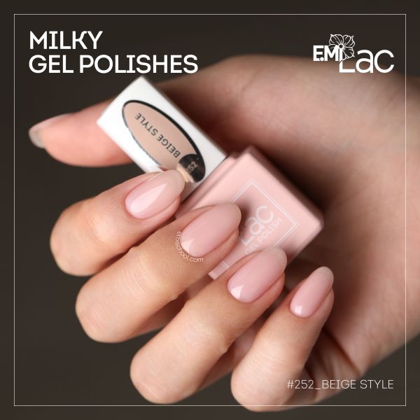 Milky Gel Polishs, no 252, Milk Style, 9 ml