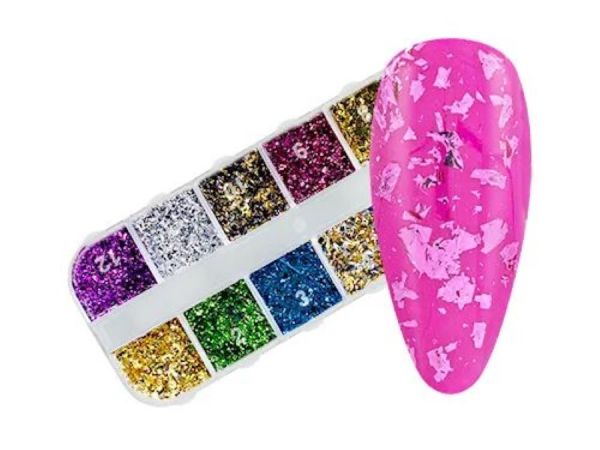 NailArt Foil Mix 1, 12 différentes couleurs