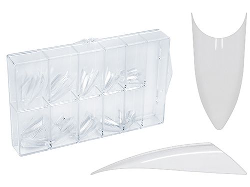 Stiletto Tips clear, Box 100 Stk. assortiert Gr. 1-10