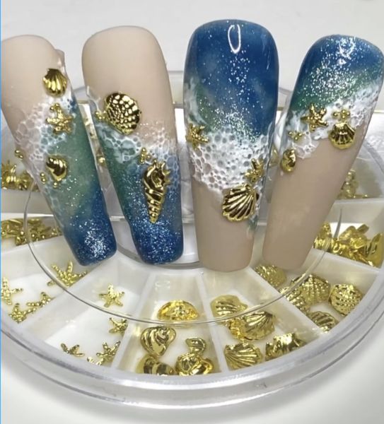 Nail Art Inlay Mix Display gold