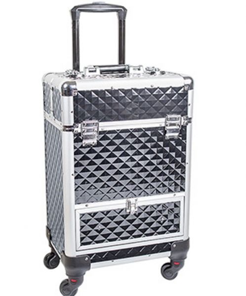 Beauty Trolley Diamond Aluminium black, on wheels special price